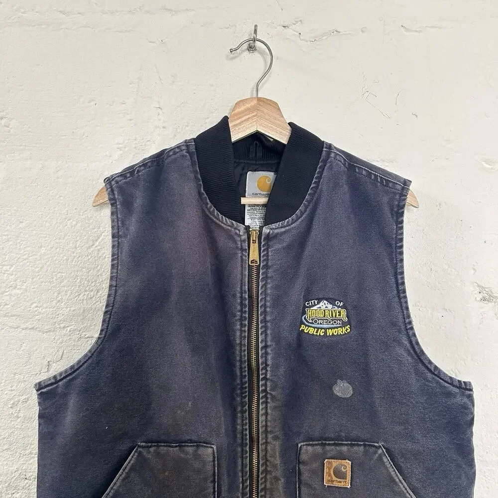 Vintage Faded Carhartt Quilted Artic Vest “Midnight Blue”